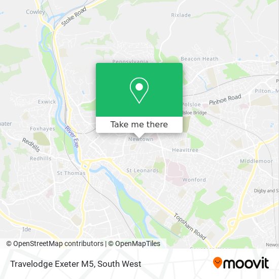 Travelodge Exeter M5 map