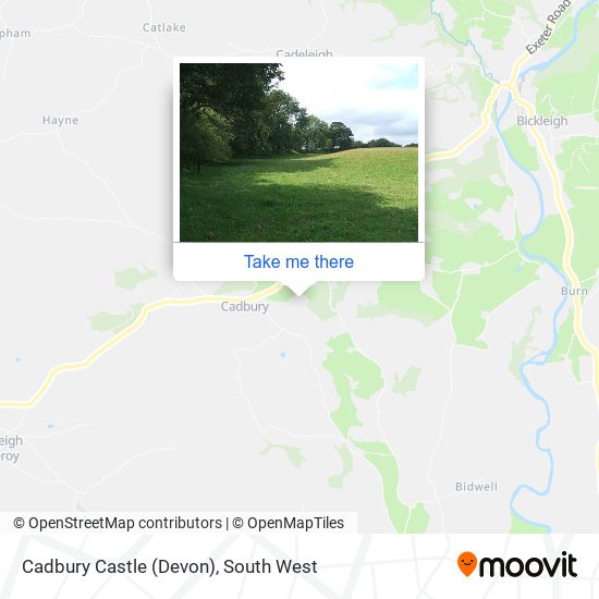 Cadbury Castle (Devon) map