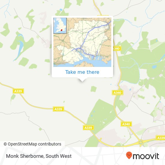 Monk Sherborne map