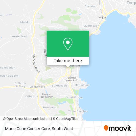 Marie Curie Cancer Care map