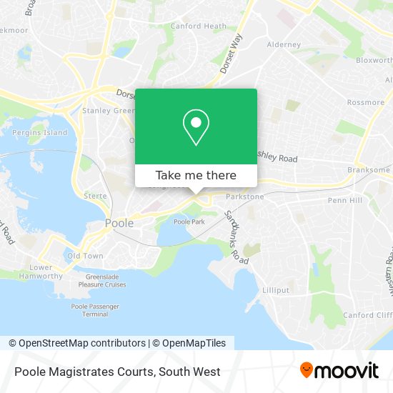 Poole Magistrates Courts map
