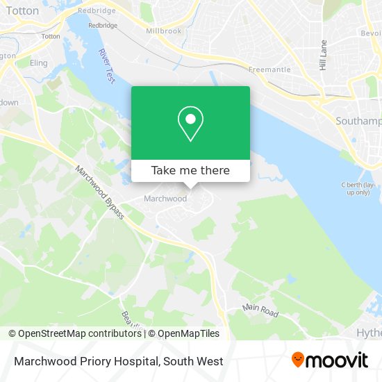 Marchwood Priory Hospital map