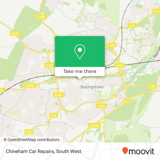 Chineham Car Repairs map