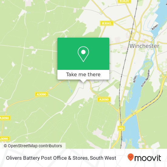 Olivers Battery Post Office & Stores map