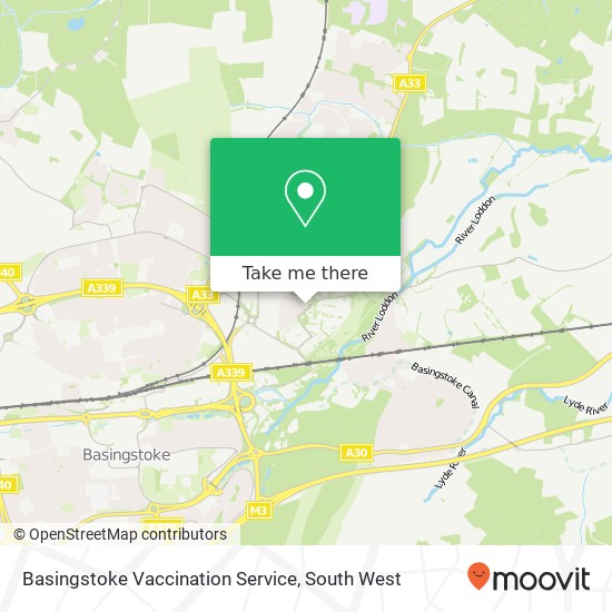 Basingstoke Vaccination Service map