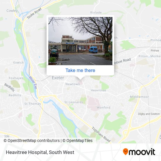 Heavitree Hospital map