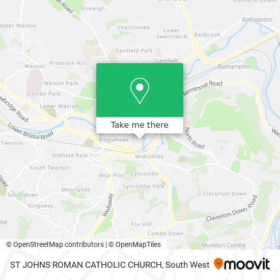 ST JOHNS ROMAN CATHOLIC CHURCH map