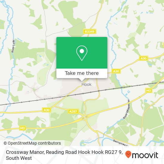 Crossway Manor, Reading Road Hook Hook RG27 9 map