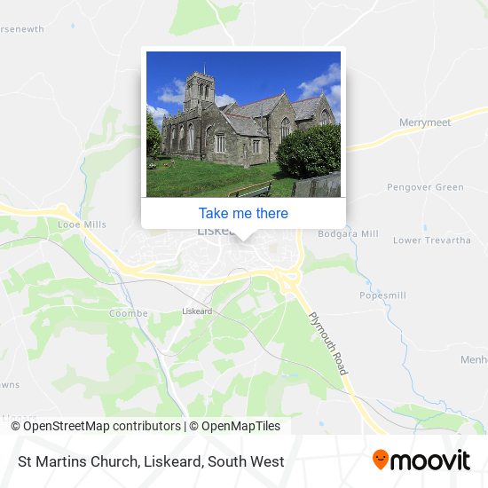 St Martins Church, Liskeard map