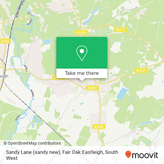 Sandy Lane (sandy new), Fair Oak Eastleigh map