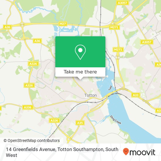 14 Greenfields Avenue, Totton Southampton map