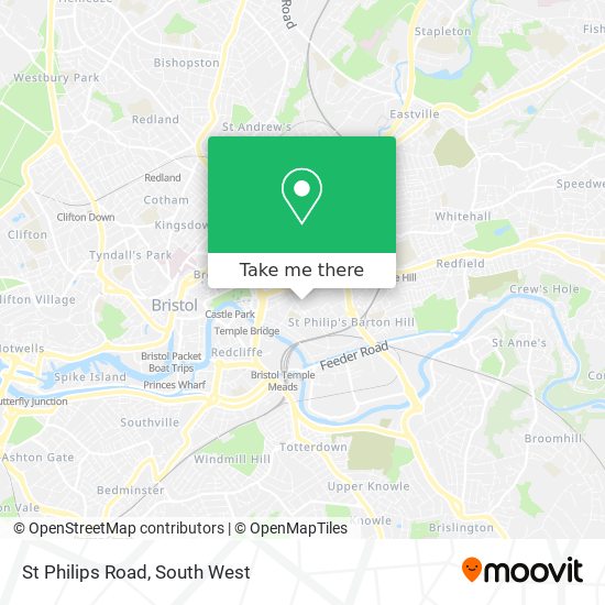 St Philips Road map