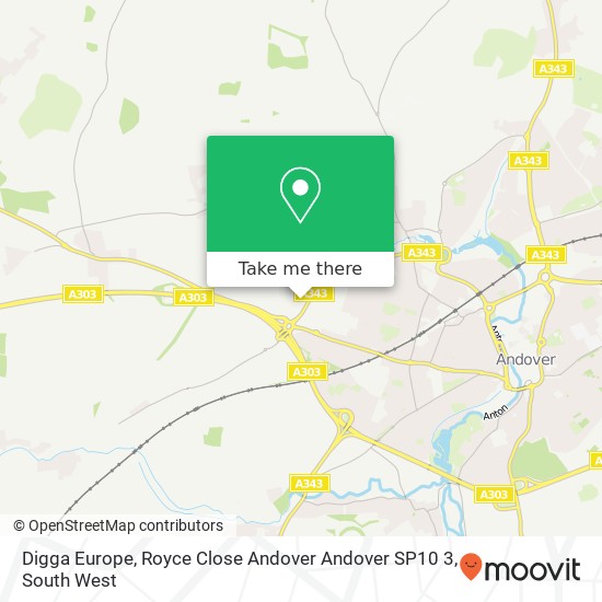 Digga Europe, Royce Close Andover Andover SP10 3 map