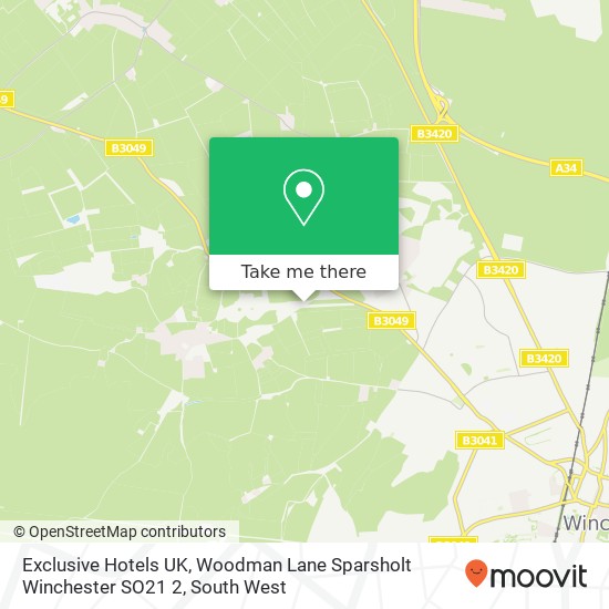 Exclusive Hotels UK, Woodman Lane Sparsholt Winchester SO21 2 map