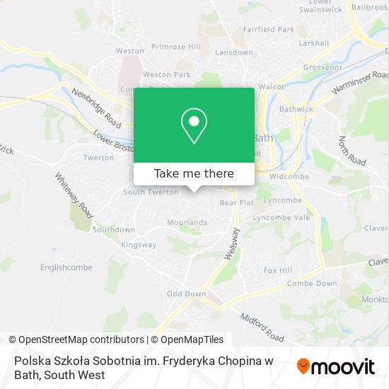 Polska Szkoła Sobotnia im. Fryderyka Chopina w Bath map