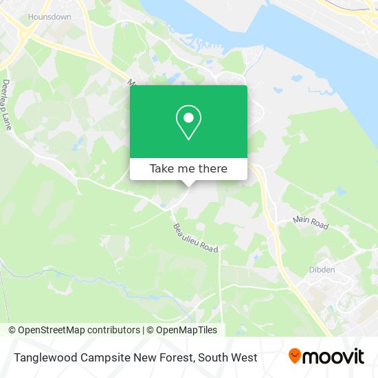 Tanglewood Campsite New Forest map