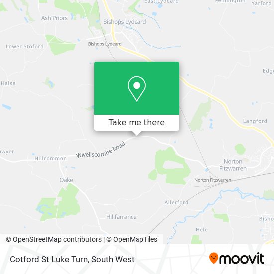 Cotford St Luke Turn map