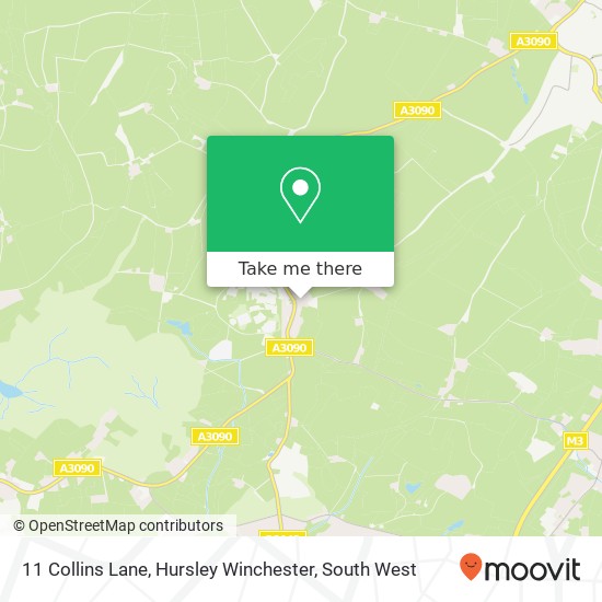 11 Collins Lane, Hursley Winchester map