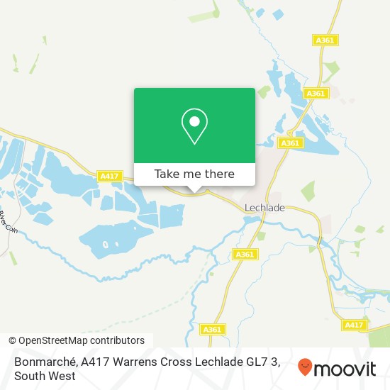 Bonmarché, A417 Warrens Cross Lechlade GL7 3 map