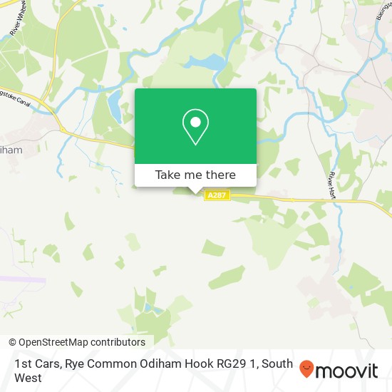 1st Cars, Rye Common Odiham Hook RG29 1 map