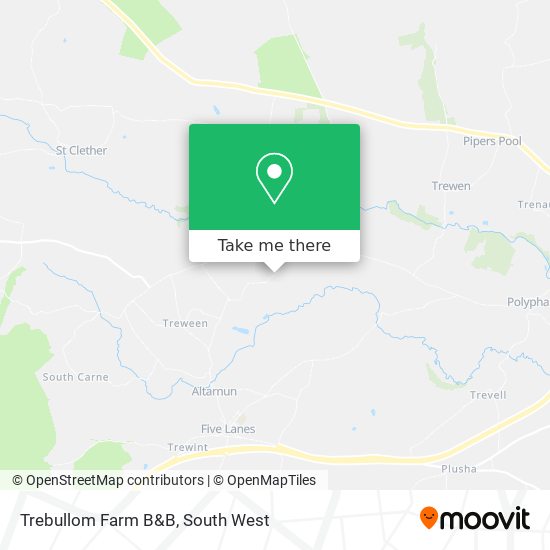 Trebullom Farm B&B map