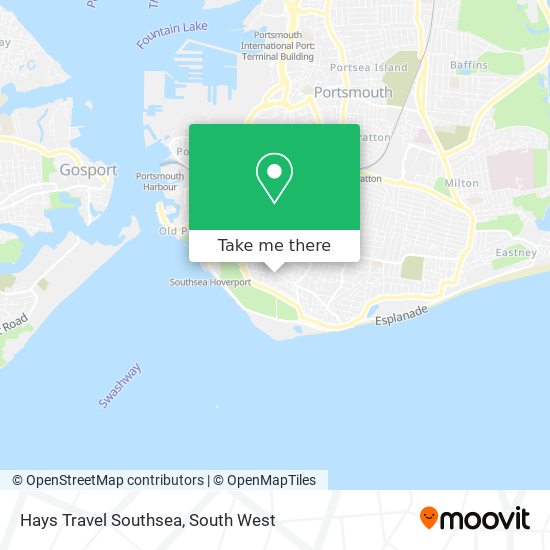 Hays Travel Southsea map