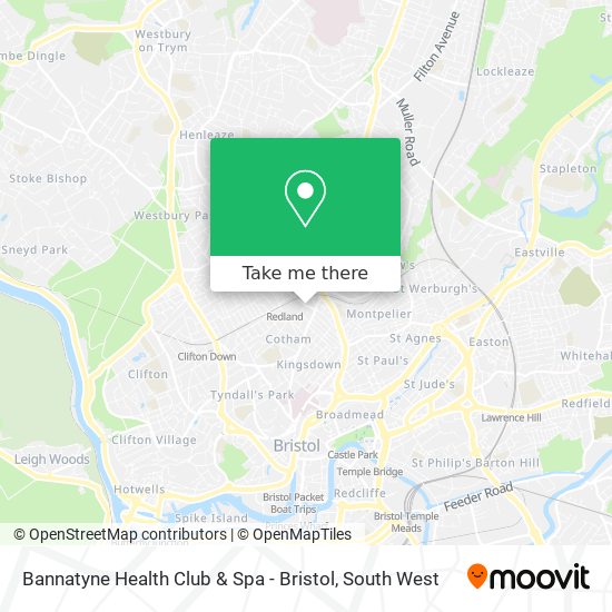 Bannatyne Health Club & Spa - Bristol map
