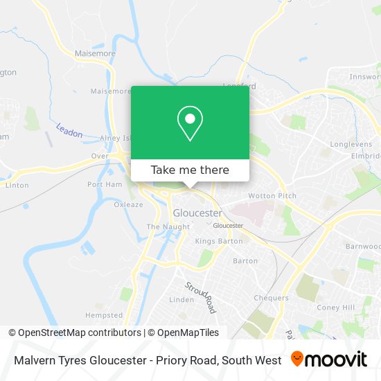 Malvern Tyres Gloucester - Priory Road map