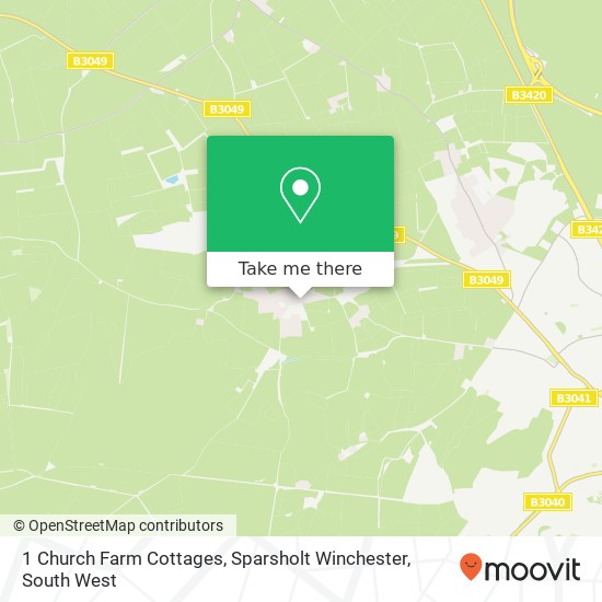 1 Church Farm Cottages, Sparsholt Winchester map