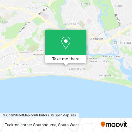 Tuckton corner Southbourne map