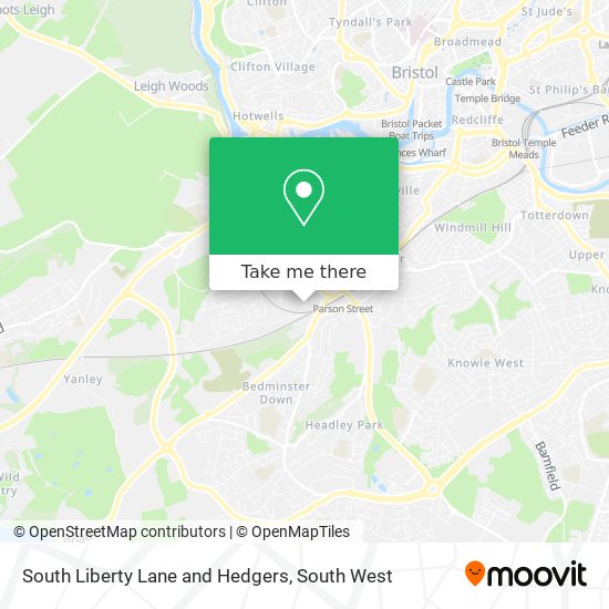 South Liberty Lane and Hedgers map