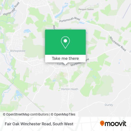 Fair Oak Winchester Road map