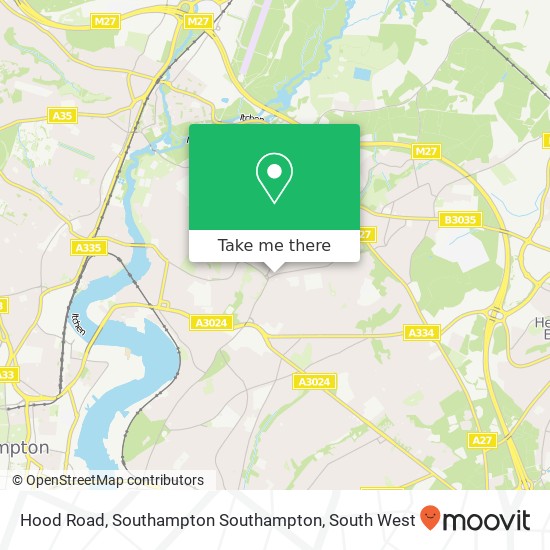 Hood Road, Southampton Southampton map