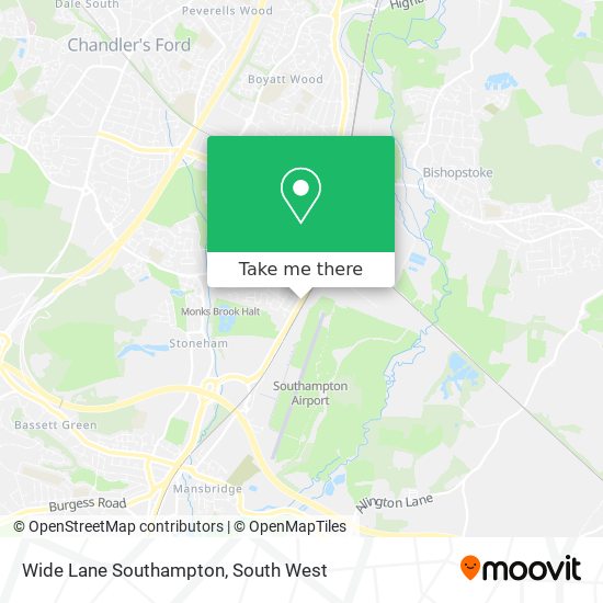Wide Lane Southampton map