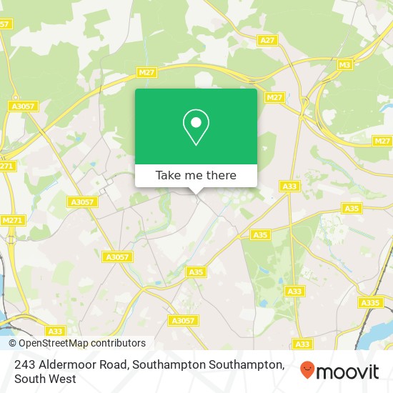 243 Aldermoor Road, Southampton Southampton map