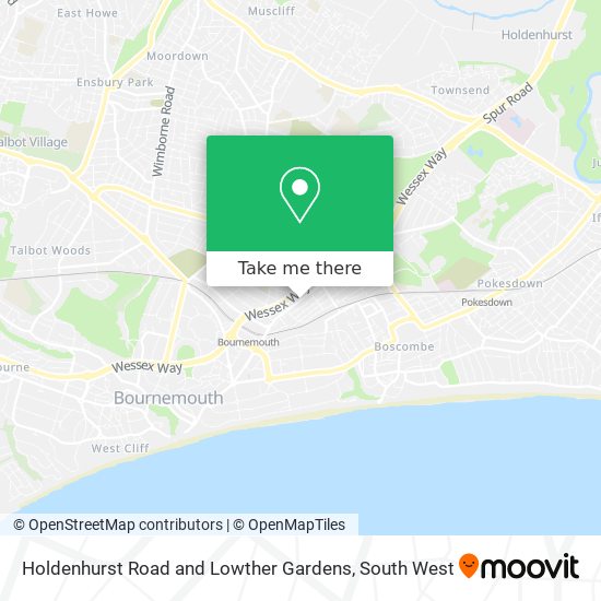 Holdenhurst Road and Lowther Gardens map