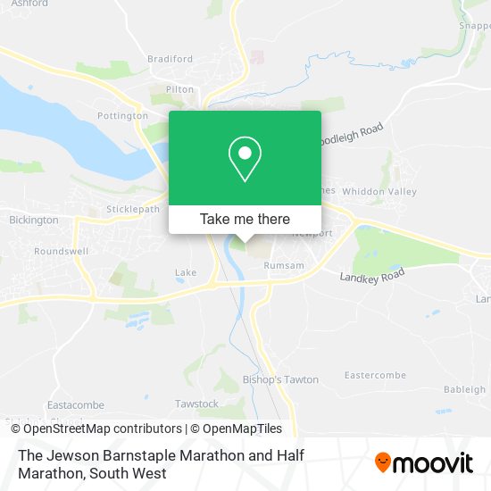 The Jewson Barnstaple Marathon and Half Marathon map