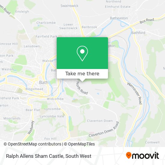 Ralph Allens Sham Castle map