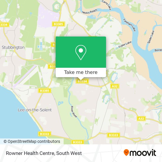 how to get to rowner health centre in gosport by bus or ferry