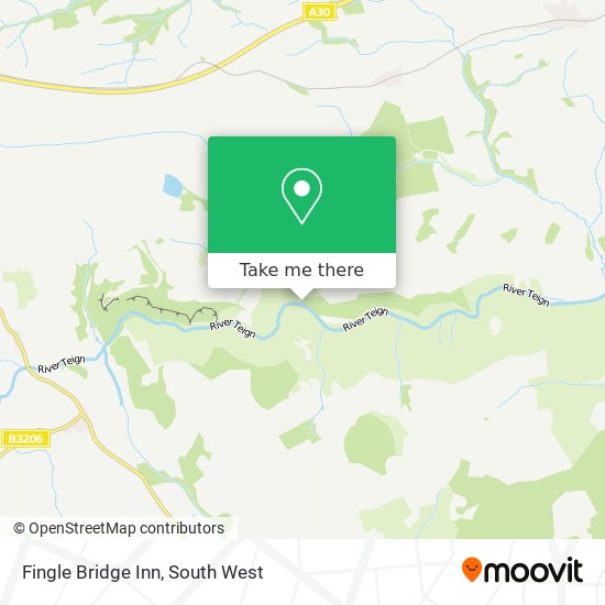 Fingle Bridge Inn map