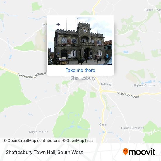 Shaftesbury Town Hall map