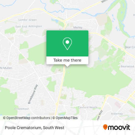 Poole Crematorium map