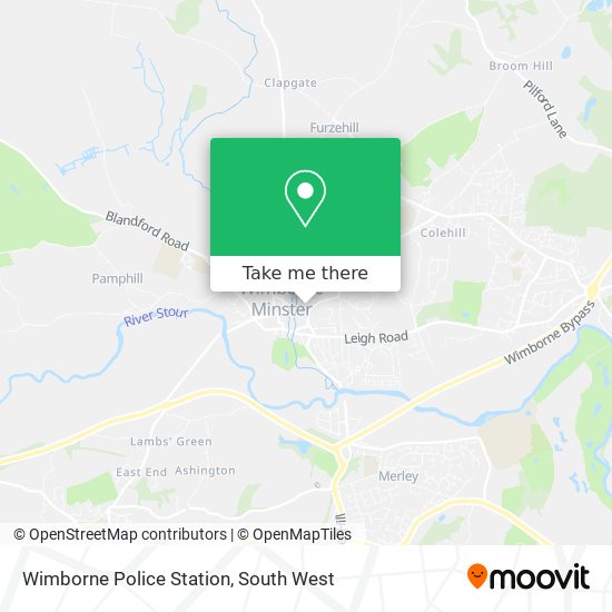 Wimborne Police Station map