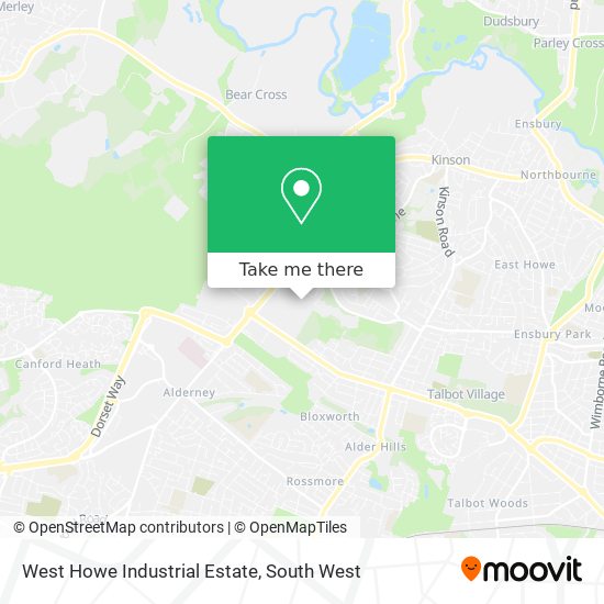 West Howe Industrial Estate map