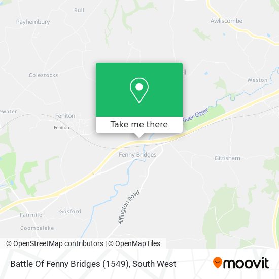 Battle Of Fenny Bridges (1549) map