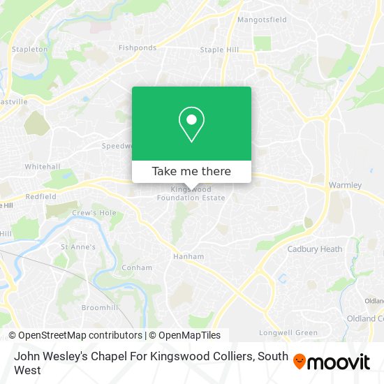 John Wesley's Chapel For Kingswood Colliers map