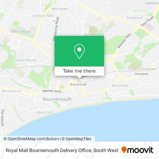 Royal Mail Bournemouth Delivery Office map