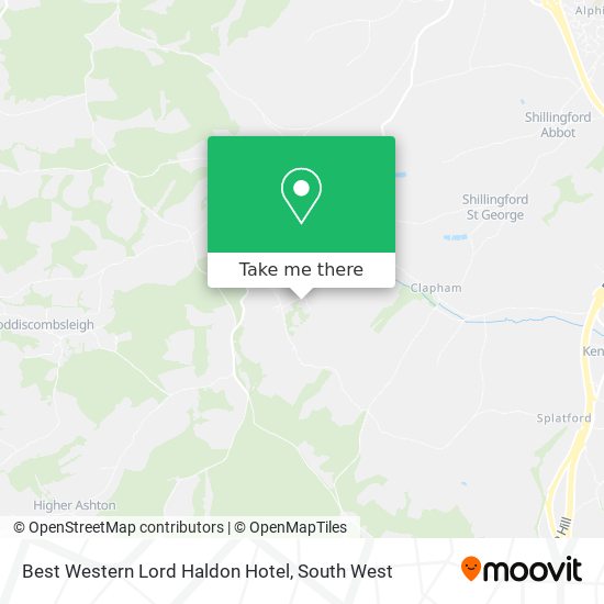 Best Western Lord Haldon Hotel map