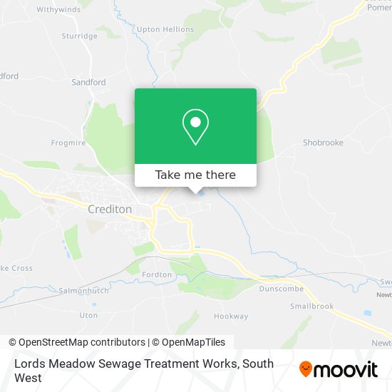 Lords Meadow Sewage Treatment Works map