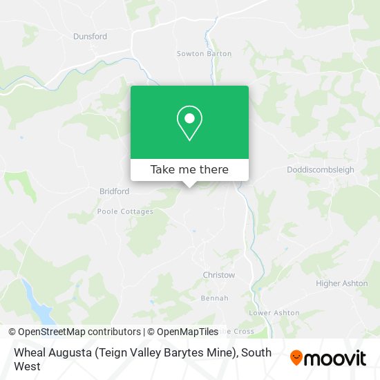 Wheal Augusta (Teign Valley Barytes Mine) map